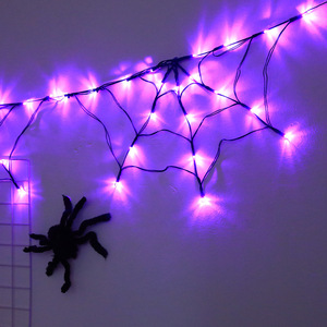 Guirlande lumineuse LED en forme de toile d'araignée pour Halloween, lumières décoratives pour scènes, lumières de décoration pour le festival d'Halloween - Product Image 4