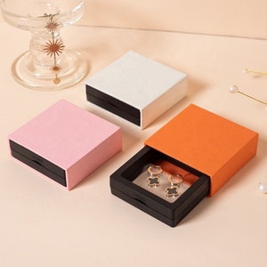 Wholesale Custom logo Transparent Jewelry Packaging PE Film Jewelry <b>Box</b> Drawer Ring Necklace Bracelet <b>Box</b> 2 in 1 2022 - Product Image 2