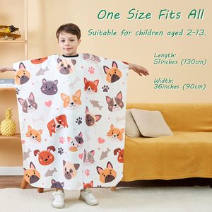 Cape de barbier professionnelle réglable et confortable en polyester antistatique pour enfants, fermeture à pression, imperméable, pour la coupe de cheveux et le shampoing à domicile - Product Image 5