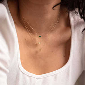 Gargantilla de circón de colores de 12 meses, Collar de plata de ley 925, colgante cuadrado chapado en oro de 18 quilates, collar de piedra natal - Product Image 6