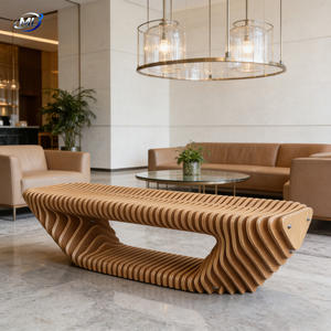 Banco de Patio Nórdico de Madera Maciza Moderna, Personalizado y Paramétrico, Silla de Descanso para Exteriores para Varias Personas - Product Image 1