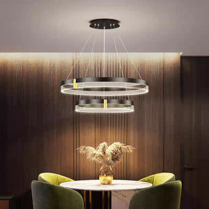 <span class=keywords><strong>Luminaire</strong></span> <span class=keywords><strong>suspendu</strong></span> nordique LED avec télécommande, contrôle par interrupteur, cercle acyclique moderne doré, prix raisonnable, éclairage domestique - Product Image 6