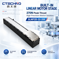 CTECHNO SLMF2D-32-200 Plateau de mouvement de précision à moteur linéaire intégré, poussée de pointe 270 N, course 200 mm pour système de collage de dies