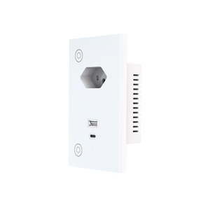 Prise murale intelligente ignifuge blanche avec 1 port USB 5V 2.1A à commande indépendante pour usage électrique domestique quotidien au Brésil - Product Image 1