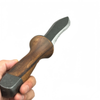 Couteau de poche gravé avec manche en noyer, tête de pelle, outils de jardinage, lame fixe, pour creuser manuellement en extérieur, avec pochette en nylon, pelle-sarcleuse