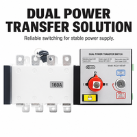Commutateur de transfert de puissance double automatique et manuel 4P 160A de type PC pour alimentation de secours de générateur