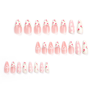 <span class=keywords><strong>Uñas</strong></span> <span class=keywords><strong>Postizas</strong></span> Acrílicas Cortas de Cobertura Completa, 24 Piezas, Diseño Pre-diseñado con <span class=keywords><strong>Pegamento</strong></span>, Diseño Cuadrado Almendrado con Puntos Negros, Éxito de Ventas en Europa y Estados Unidos - Product Image 5