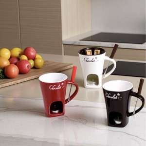 Mug à fondue <span class=keywords><strong>au</strong></span> chocolat en céramique avec chauffe-bougie, mini-coupelle pour chocolat chaud, <span class=keywords><strong>fromage</strong></span>, dessert - Product Image 1