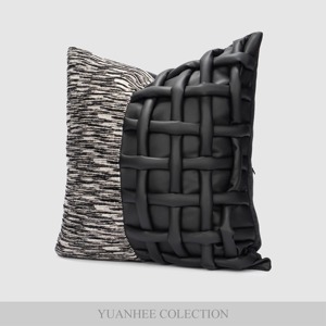 Coussin de taille en cuir tressé Yuanhee, combinaison de coussins pour le salon, canapé, lit, décoration, housse de coussin - Product Image 2