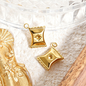 Pendentif en acier inoxydable motif étoile 3D pour sac à bonbons, idéal pour collier, bracelet, porte-clés DIY - Product Image 4