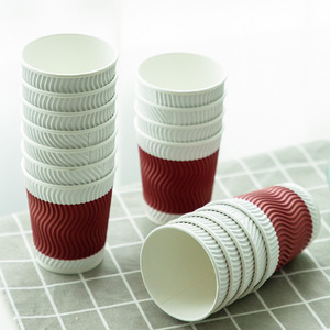Double Layer Paper Cups 280ml Disposable Heat Resistant Thickened For Hot Drinks - Product Image 3