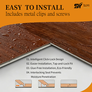 Suelo SPC 100% Impermeable y Antideslizante, de Vinilo de Lujo, Tipo Placa, con Sistema de Clic, para Interiores, Residenciales, Dormitorios y Oficinas - Product Image 5