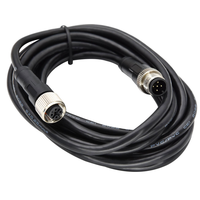 Konektor Industri Berkualitas Baik M12 5pin Lurus Male ke Female dengan Pelindung, Konektor Cetak Kabel Plug