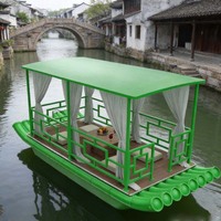 Bateaux électriques de loisirs commerciaux en forme de bambou pour parcs, bateaux de luxe pour loisirs aquatiques, importés en plastique LLDPE pour rivières, lacs et parcs aquatiques