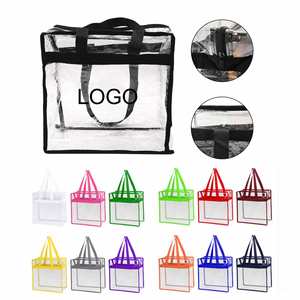Sac fourre-tout transparent imprimé avec logo personnalisé, sac fourre-tout de plage imperméable en PVC imprimé avec logo - Product Image 1