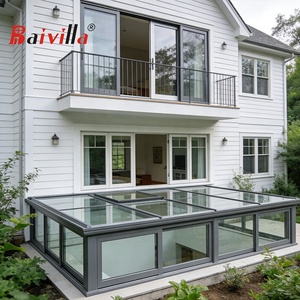 Cubiertas de Patio Personalizadas con Marco de Aluminio/Acero, Doble Capa de Vidrio Templado Transparente Low-E, para Terrazas, Verandas, Casas y Villas - Product Image 4