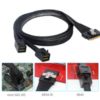 PCI-E Gen 4 Ultraport Slimline SAS 4.0 SFF-8654 8i ke SFF-8643 ganda HD 74pin Mini kabel SAS Transfer Data Mini PCI Express Raid