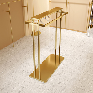 Cửa hàng quần áo kệ trưng bày hàng đôi vị trí giữa thép không gỉ Titan Vàng Giá Đỡ Áo khoác phụ nữ trưng bày quần áo - Product Image 3