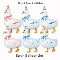 Ballons en aluminium en forme de grande oie mignonne avec nœud, thème animalier pour fêtes d'enfants, vente en gros, fournitures en vrac, accessoires de décoration événementielle