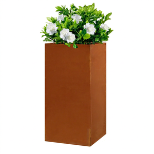 Macetero Cuadrado de Acero Corten Resistente a la Intemperie 350Lx350Wx760H, Divisor para Exterior, Resistente al Óxido, Ecológico, Estilo Americano, para Suelo - Product Image 1