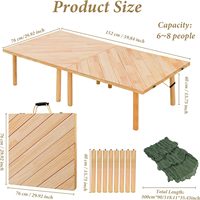 Table de pique-nique basse portable, 60" x 30" style bohème avec chemin de table pour intérieur, extérieur, camping, mariage, plage