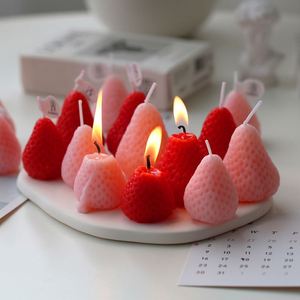 Two Colors Strawberry Scented <b>Candle</b> Gift Box Aesthetic Handmade Birthday Present Wholesale - Product Image 2