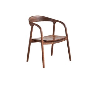 Silla de Comedor de Madera Maciza de Nogal Negro con Respaldo Redondo, Estilo Moderno y Minimalista para el Hogar y el Comedor - Product Image 5