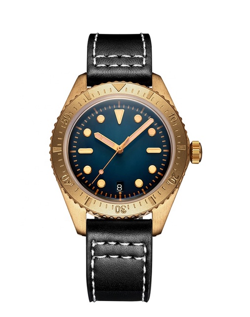 Luxury Super Luminous Sapphire 200M Bronze Diver Watch NH35 Mens Mechanical Automatic Leather Strap Dive Watch