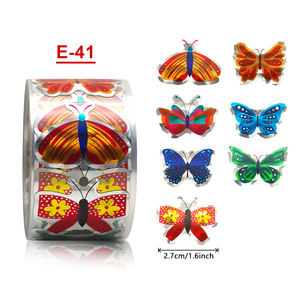 Rouleau d'autocollant de journal de papillon holographique de téléphone portable d'anime de dessin animé mignon promotionnel personnalisé en vinyle d'hologramme vente en gros - Product Image 1