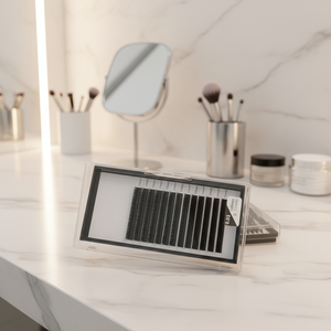 Extensiones de Pestañas de Cachemira Esponjosas, Suministros en Bandeja, 0.03 B C CC D DD, 100% Seda, Cachemira Mate, Tiras de Extensiones de Pestañas Negras Mate - Product Image 3