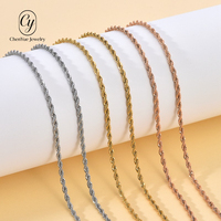 Meilleures ventes transfrontalières : Chaîne torsadée en acier inoxydable plaqué sous vide, collier ras du cou INS, maillon vierge pour bijoux faits main DIY