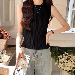 Gilet Estivo da <span class=keywords><strong>Donna</strong></span> con Scollo Tondo <span class=keywords><strong>Senza</strong></span> <span class=keywords><strong>Maniche</strong></span> Aderente in <span class=keywords><strong>Maglia</strong></span> Moda Top Interno Casual Tinta Unita - Product Image 3