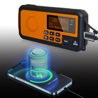 DAB373BT DAB+/FM Digitales Notfall-Alarmradio mit Integriertem Li-Ionen-Akku, Solarpanel/Handkurbel, LED-Leuchten und Drahtlosfunktion