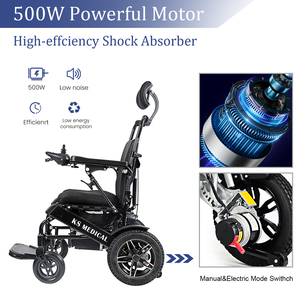 Solución de Movilidad KSM-601MR, Silla de Ruedas Eléctrica Motorizada con Reclinación Manual y Reposacabezas Confortable, Equipo para Discapacitados - Product Image 5