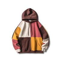 Sudadera con capucha para hombre, de alta calidad, de colores contrastantes con cuerdas