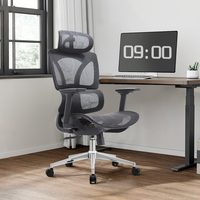 Chaise de bureau ergonomique en maille à dossier haut, moderne, chromée, de qualité supérieure, pour le travail à domicile