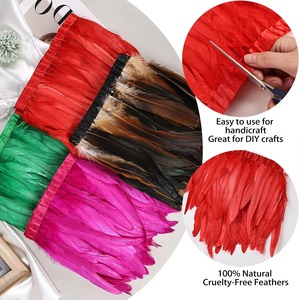 Plumas de Gallo Teñidas de 40-45 CM, Borlas de Plumas <span class=keywords><strong>para</strong></span> Decoración de Zapatos, <span class=keywords><strong>Bolsos</strong></span>, Disfraces de Carnaval, Ropa y Vestidos - Product Image 4