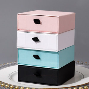Black White Blue Pink Jewelry Box Earrings Necklace Bracelet Display Gift Drawer Jewelry Packaging Box