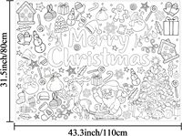 Cadeau de noël géant 31.4X43.3 pouces couverture de table noël coloriage affiche vacances grande nappe à colorier salle de classe fête à la maison