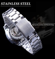 Jam Tangan Otomatis WINNER Pria Tali Baja Anti Karat Jam Mekanik Pria Tahan Air Tanggal Digital Jam Logo Kustom Reloj