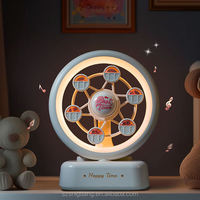 Haut-parleur sans fil multifonctionnel en forme de grande roue, veilleuse de table à lumière respirante, veilleuse de chevet RGB pour enfants