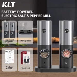 Kitchen Handheld Seasoning <b>Grinder</b> Salt <b>Grinder</b> <b>Pepper</b> <b>Grinder</b> Battery Electric <b>Pepper</b> Mill Automatic Salt and <b>Pepper</b> Mill - Product Image 6