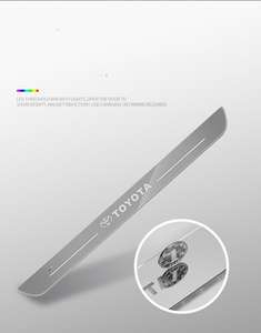 Новый Пользовательский логотип Rgb Беспроводной магнитный Автомобильный декоративный атмосферный датчик освещения автомобиля светодиодный порог приветственный Педальный светильник - Product Image 5