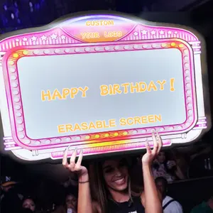 Led Birthday App Controlled Custom Acrylic LED Night Club Logo Message Board Bottle Presenter For Birthday
