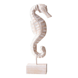 Mediterranean Style Wood Seahorse Starfish Shell <b>Table</b> Decorations For Living Room Bedroom - Product Image 3