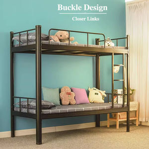 เตียงสองชั้นโลหะโรงเรียนพร้อมบันไดเตียงคู่เหนือเตียงสองชั้นเต็ม - Product Image 2