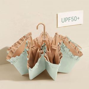 Sombrilla Portátil Ligera con Protección UV, Color Sólido, Gancho Dorado Pequeño, Encaje de Princesa, Regalos Empresariales Modernos - Product Image 4