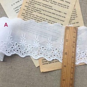 <span class=keywords><strong>Accessori</strong></span> per Orlo di Gonna Lolita in Cotone con Ricamo Floreale Traforato 7.5-9.0 cm - Product Image 1