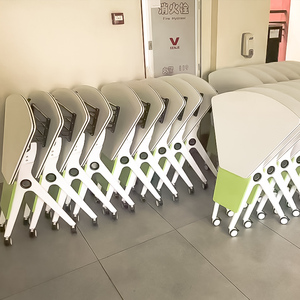 โต๊ะเหล็กพับได้มีล้อโต๊ะสำหรับนักเรียนโต๊ะสำหรับฝึกหัดโต๊ะทำจากไม้ทันสมัย - Product Image 3