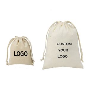 Custom Logo <b>Fabric</b> <b>Cotton</b> Covers Drawstring Dust Bag Recyclable Small <b>Canvas</b> Drawstring Gift Packaging Pouch Bag for Jewelry - Product Image 3